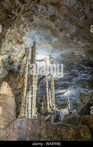 Han-sur-Lesse, Belgique - 25 juin 2019 : Grottes-de-Han 4. de 36 photos de souterrains de stalagmites et stalactites dans différentes formes et couleurs e Banque D'Images