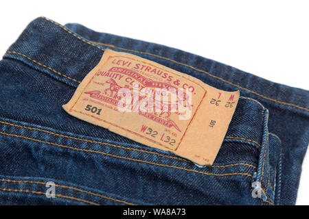 Levi Strauss jeans bleu 501 Banque D'Images