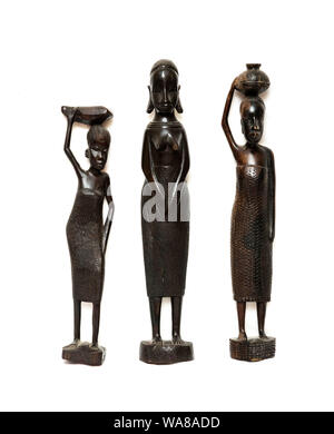 Sculptures africaines de figurine de figures féminines Banque D'Images