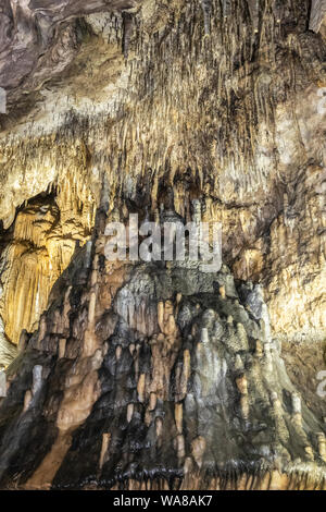 Han-sur-Lesse, Belgique - 25 juin 2019 : Grottes-de-Han 18 36. de photos de souterrains de stalagmites et stalactites dans différentes formes et couleurs t Banque D'Images