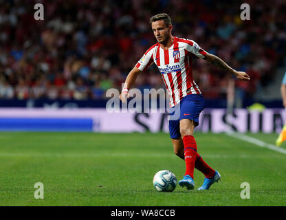 L'Atletico de Madrid Saul Ñiguez en action pendant le match de la Liga espagnole entre l'Atletico de Madrid et Getafe CF au stade Metropolitano de Wanda. Banque D'Images