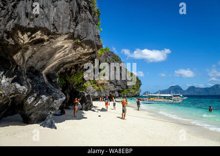 Entalula Beach, El Nido, Palawan, Philippines Banque D'Images