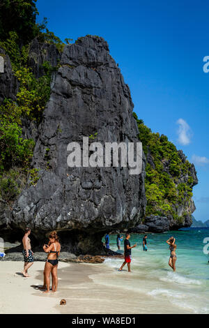 Entalula Beach, El Nido, Palawan, Philippines Banque D'Images