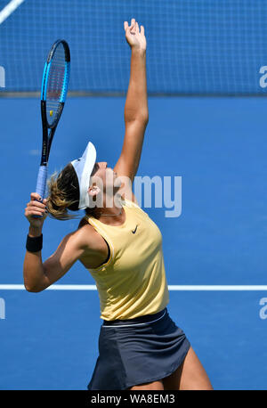 Mason, Ohio, USA. Août 18, 2019. 18 août 2019 : Les clés de Madison (USA) a battu Svetlana Kuznetsova (RUS) 7-5, 7-6, à l'Ouest et le Sud de l'ouvrir aux Lindner Family Tennis Center à Mason, en Ohio. © Leslie Billman/Tennisclix/CSM Crédit : Cal Sport Media/Alamy Live News Banque D'Images