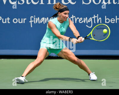 Mason, Ohio, USA. Août 18, 2019. 18 août 2019 : Svetlana Kuznetsova (RUS) perd à Madison Keys (USA) 7-5, 7-6, à l'Ouest et le Sud de l'ouvrir aux Lindner Family Tennis Center à Mason, en Ohio. © Leslie Billman/Tennisclix/CSM Crédit : Cal Sport Media/Alamy Live News Banque D'Images