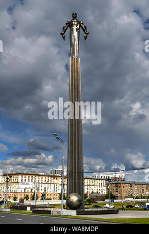 Yuri Gagarin monument situé sur 3068 m2 à Moscou en Russie. Banque D'Images