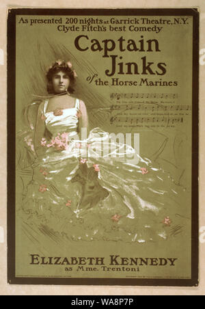 Le capitaine Jinks du cheval marines tel que présenté 200 nuits au Garrick Theatre, N.Y. : Clyde Fitch's meilleure comédie. Résumé : 1 Couleur d'impression : lithographie ; feuille 45 x 31 cm. (Format affiche) Banque D'Images