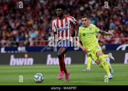 Thomas de l'Atlético de Madrid et Getafe CF Teye's Mauro Arambarri sont vus en action au cours de la La Liga football match entre l'Atletico de Madrid et Getafe CF au stade Wanda Metropolitano de Madrid.(score final ; Atletico de Madrid 1:0 Getafe CF) Banque D'Images