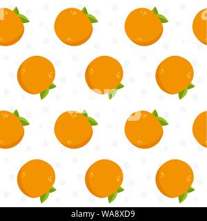 Vector pattern transparente avec orange. Arrière-plan de fruits frais. Illustration de Vecteur