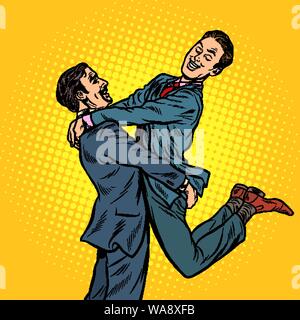 Couple gay dans l'amour. Retro pop art dessin illustration vectorielle Illustration de Vecteur