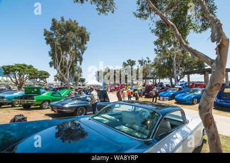 San Diego/USA - Le 11 août 2019 Main Street America Corvette Car Show à Marina Park Nord - Seaport Village à San Diego, Californie Banque D'Images
