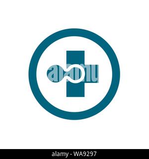 La technologie médicale, plus positive, croix, Illustration de Vecteur