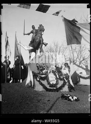 Cérémonie à Jeanne d'Arc, Meridian Hill Memorial Park, Washington, D.C. Banque D'Images