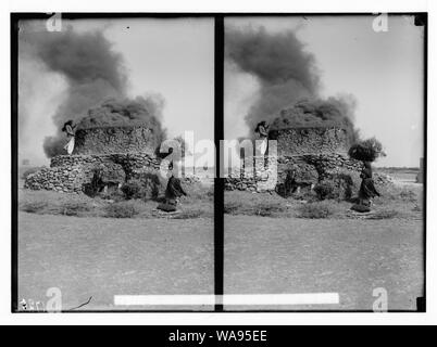 Caractères et industries, etc. four à chaux burning épines, Homs Banque D'Images