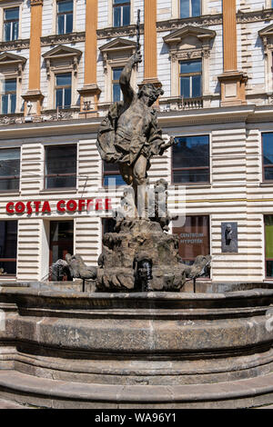 Statue de mercure à Olomouc, République Tchèque Banque D'Images