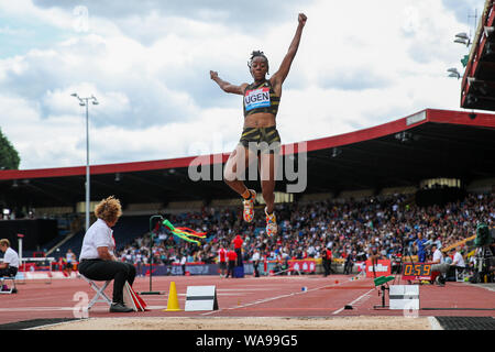 Birmingham, UK. Août 18, 2019. Lorraine Ugen dans la Women's Long Saut au Grand Prix Muller Birmingham - IAAF Diamond League - à l'Alexander Stadium, Birmingham, Angleterre le 18 août 2019. Photo par Jodi Casino. Credit : UK Sports Photos Ltd/Alamy Live News Banque D'Images