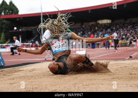 Birmingham, UK. Août 18, 2019. Nafissatou Thiam remporte le saut en longueur à l'Muller Birmingham - Grand Prix IAAF Diamond League - à l'Alexander Stadium, Birmingham, Angleterre le 18 août 2019. Photo par Jodi Casino. Credit : UK Sports Photos Ltd/Alamy Live News Banque D'Images