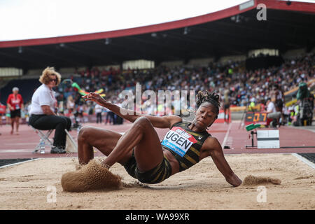 Birmingham, UK. Août 18, 2019. Lorraine Ugen dans la Women's Long Saut au Grand Prix Muller Birmingham - IAAF Diamond League - à l'Alexander Stadium, Birmingham, Angleterre le 18 août 2019. Photo par Jodi Casino. Credit : UK Sports Photos Ltd/Alamy Live News Banque D'Images