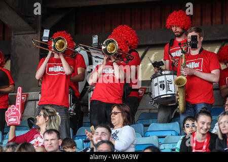 Birmingham, UK. Août 18, 2019. Le Muller Brass Band au Grand Prix Muller Birmingham - IAAF Diamond League - à l'Alexander Stadium, Birmingham, Angleterre le 18 août 2019. Photo par Jodi Casino. Credit : UK Sports Photos Ltd/Alamy Live News Banque D'Images