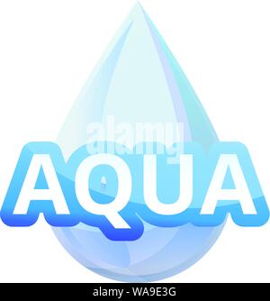L'icône déroulante Aqua minéral. Caricature d'aqua minéral drop pour l'icône vecteur web design isolé sur fond blanc Illustration de Vecteur