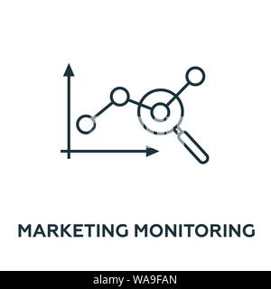 Symbole d'icône de vecteur de surveillance marketing. Signe créatif de la collection d'icônes publicitaires. Icône de surveillance marketing à plat remplie pour l'ordinateur et Illustration de Vecteur