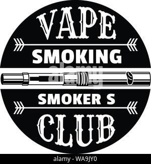 Vape fumeurs logo du club, le style simple Illustration de Vecteur