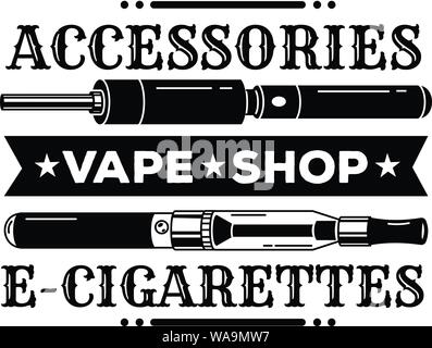 Vape accessories, style simple. Illustration de Vecteur