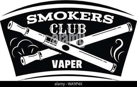 Les fumeurs Vape logo du club, le style simple Illustration de Vecteur