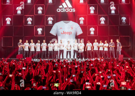 Les joueurs de la Juventus F.C. assister à une conférence de presse pour lancer de nouvelles 2019-2020 matchs à l'International au cours de la Coupe des Champions 2019 de football au S Banque D'Images