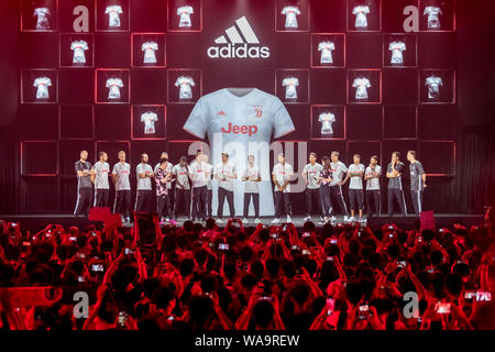 Les joueurs de la Juventus F.C. assister à une conférence de presse pour lancer de nouvelles 2019-2020 matchs à l'International au cours de la Coupe des Champions 2019 de football au S Banque D'Images