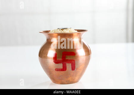 Close up of a kalash full of rice Stock Photo