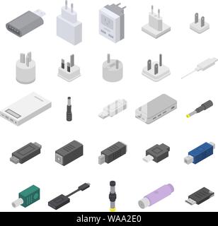 Kit adaptateur, style isométrique Illustration de Vecteur