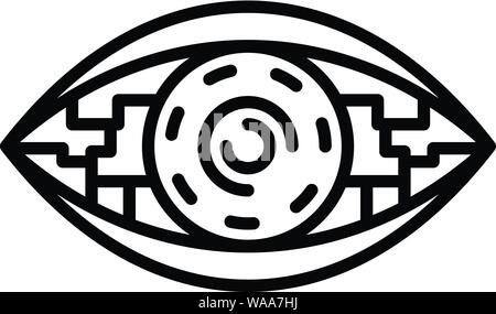 Bioelectronic icône oeil style du contour, Illustration de Vecteur