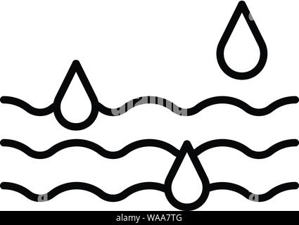 Les lits d'eau de pluie, l'icône de style contour Illustration de Vecteur