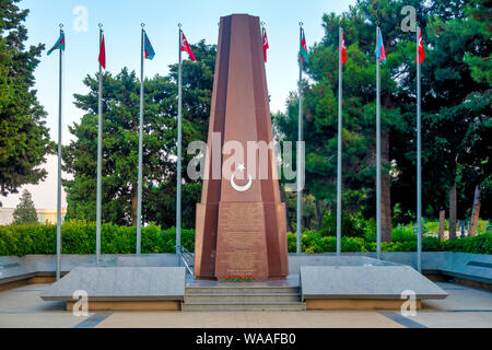 La mémoire des martyrs turcs de Bakou, Bakou, Azerbaïdjan Banque D'Images