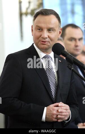 01 mars 2019, Varsovie, Pologne. "Maudit nationale du Jour du souvenir des soldats. Sur la photo : le président de la République de Pologne Andrzej Duda Banque D'Images