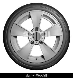 Roues Slick 3D render isolated on white Banque D'Images