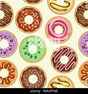 Motif transparent Donuts Illustration de Vecteur