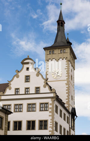 Tour de l'Ancien hôtel de ville de Würzburg en Bavière, Allemagne Banque D'Images