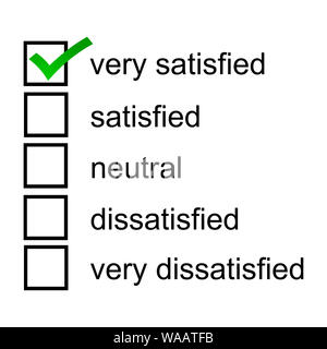 Un très satisfait 5 points de Likert scale Questionnaire de satisfaction Banque D'Images