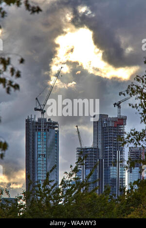 Nouveau bâtiment Hi été construit près de Canary Wharf Londres Banque D'Images