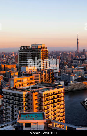 Le Japon, Honshu, Tokyo, Toyosu Salon Skyline, 30076533 Banque D'Images