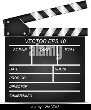 Le rendu haute qualité d'un film clapper board. Illustration de Vecteur