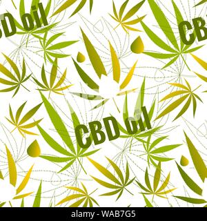 Modèle transparent avec des feuilles de chanvre. Illustration vectorielle Stock. Illustration de Vecteur