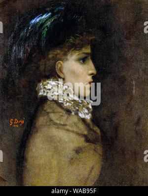 Sarah Bernhardt, portrait peint à l'huile sur toile par Gustave Doré, 1870 Banque D'Images