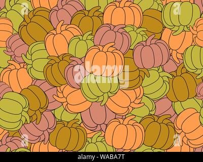 Pumpkins. transparente Arrière-plan de fête de Thanksgiving. Pour le papier d'emballage, d'impression et de tissu. Vector illustration Illustration de Vecteur