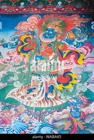 Thanka art dans Bihar Bouddha Lumbini, Népal Banque D'Images