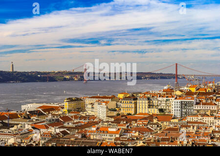 Le panorama de Lisbonne. Portugal Banque D'Images