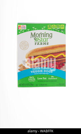 Morningstar Farms frozen Veggie Dogs fort Banque D'Images