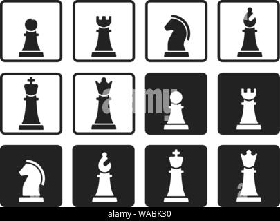 Vector illustration. Pièces des échecs en télévision et de style géométrique. Illustration de Vecteur